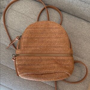 Chic Tan Woven Backpack